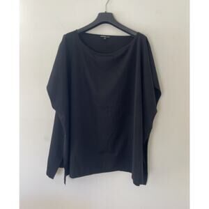 JAMES PERSE Oversized Boxy Loose Top Black Short Sleeved Size Large